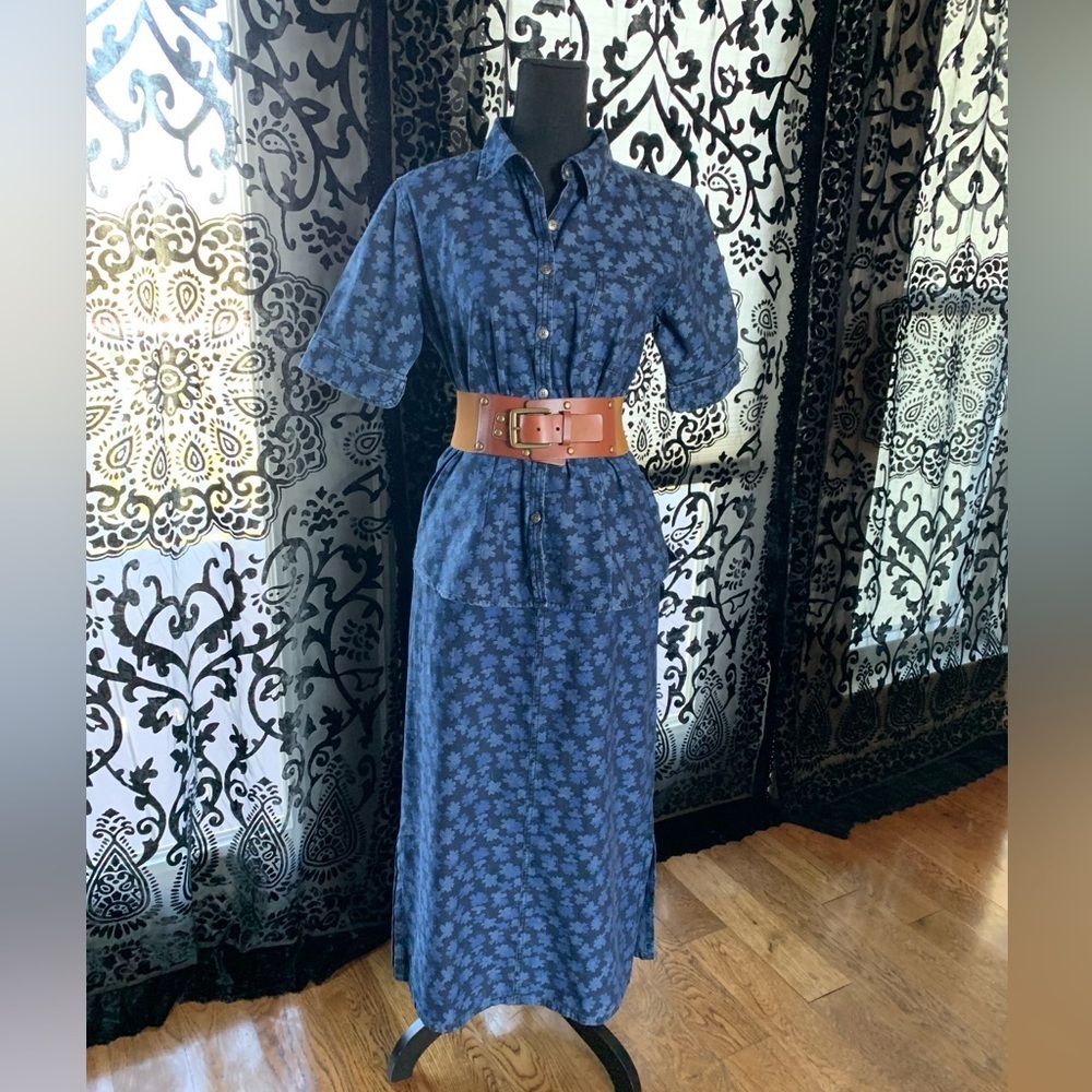 Vintage Faded Glory Denim Maxi Skirt‎ and Top Set